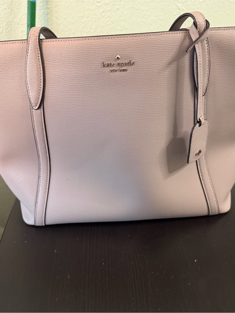 kate spade Pale Pink Leather Tote with Gold Logo